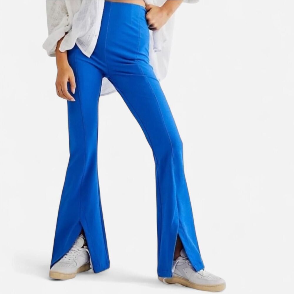 Free People Y2K Indie Flare Slit Pants Blue Violet Size XS